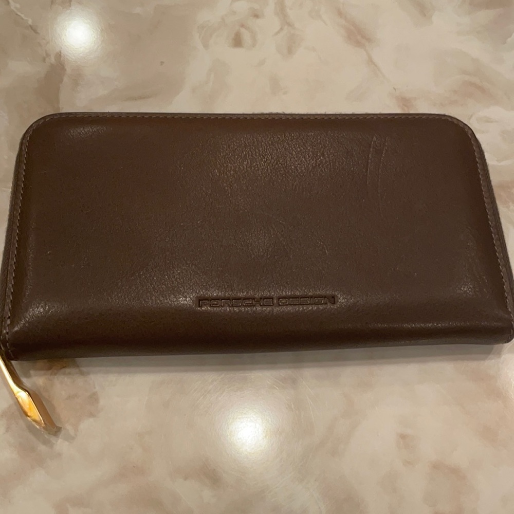 Porsche brown wallet never used